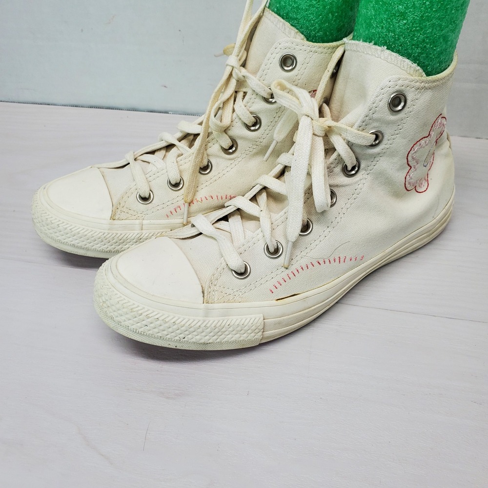 Converse Chuck Taylor All Star High Top Sneakers White Pink Floral Size 8